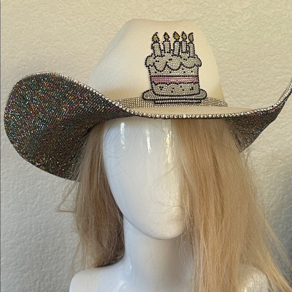 Rhinestone Cowboy Hat with Birthday Cake 🎂